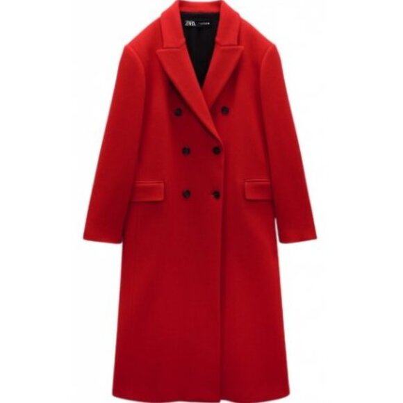 Zara Jackets & Blazers - ZARA WOOL BLEND MASCULINE RED COAT - Size XL